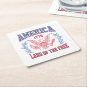 Amerika Land van de Vrije Vierkante Kartonnen Onderzetter (Schuin)