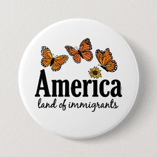 Amerika Land Van Immigranten Ronde Button 7,6 Cm
