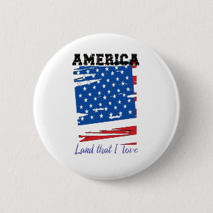 Amerika, land waar ik van hou ronde button 5,7 cm