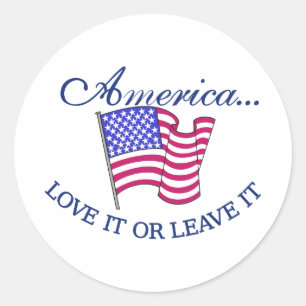 Amerika... Liefde of laat het los Ronde Sticker