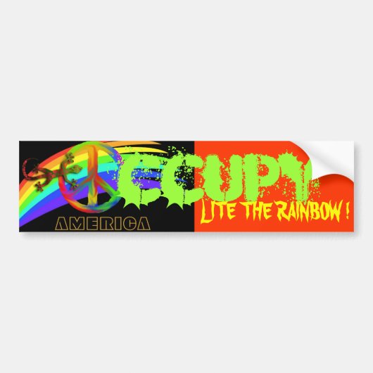 AMERIKA LIET DE RAINBOW. BUMPERSTICKER (Voorkant)