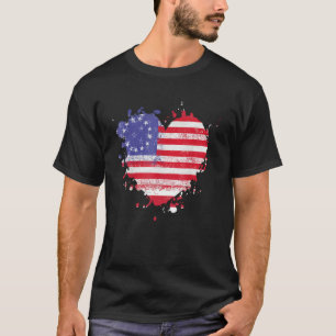 Amerika Love Vlag USA Hart 4 juli Amerikaanse P T-shirt