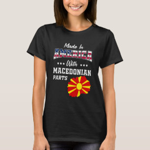 Amerika Macedonische Delen Macedonië Kaart VS Vlag T-shirt
