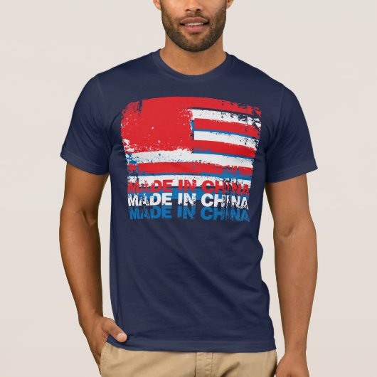 Amerika Made in China - Gelaagd - Wit T-shirt (Voorkant)