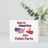 Amerika met Poolse delen Briefkaart (Staand voorkant)