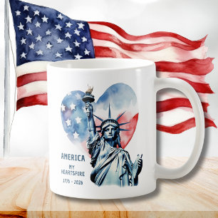 Amerika Mijn Hartsvuur 1776-2026 Patriottisch Koffiemok