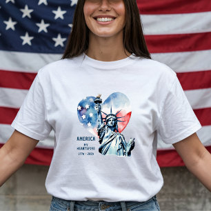 Amerika Mijn Hartsvuur 1776-2026 Patriottisch T-shirt