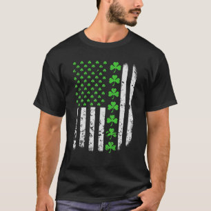 Amerika-N VS-A vlag, Shamrock Green-Clover T-shirt
