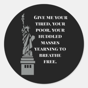 Amerika Nieuw Colossus Standbeeld Van Vrijheid Ant Ronde Sticker