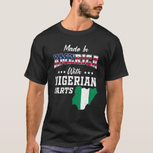 Amerika Nigeriaanse delen Nigeria kaart VS vlag vo T-shirt