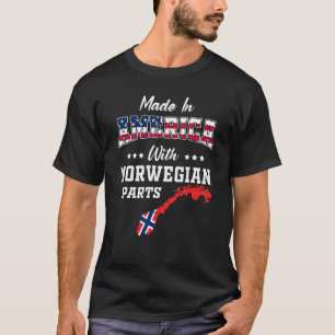 Amerika Noorse delen Noorwegen Kaart VS Vlag Ances T-shirt