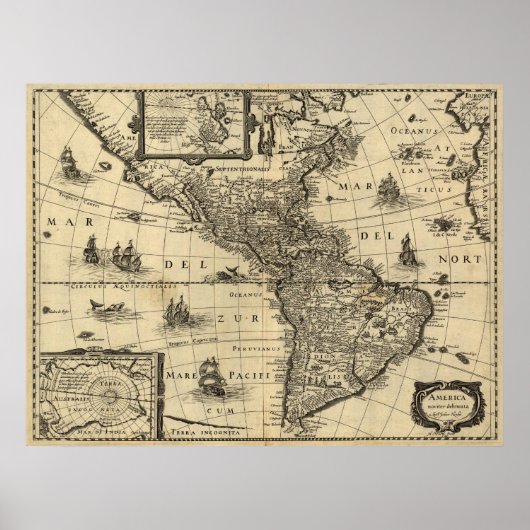 Amerika Noviter Delineata Poster (Voorkant)