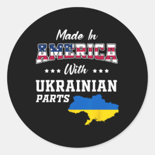 Amerika Oekraïense Onderdelen Oekraïne Kaart Usa V Ronde Sticker