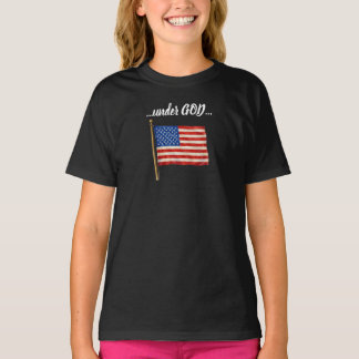 Amerika onder God Wit lettertype T-shirt