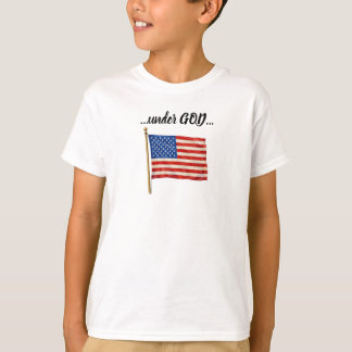 Amerika Onder God Zwarte Lettertype T-shirt