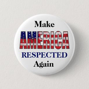 Amerika opnieuw laten RESPECTEREN Ronde Button 5,7 Cm