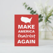 Amerika opnieuw tot feministe protesteren tegen pa briefkaart (Staand voorkant)