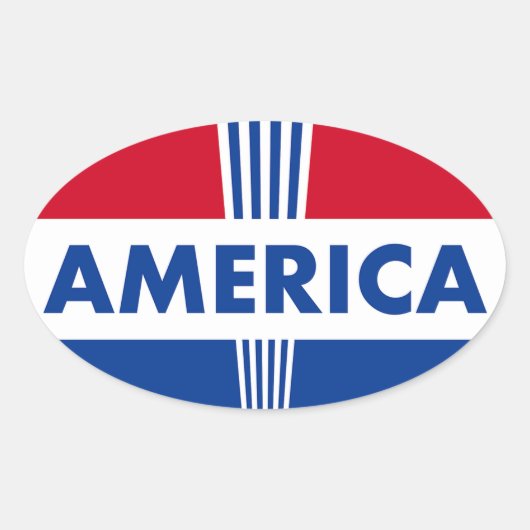Amerika Ovale Sticker (Voorkant)