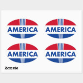 Amerika Ovale Sticker (Vel)