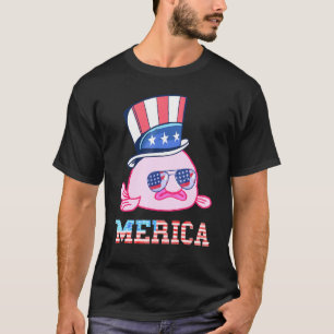 Amerika Patriotische Blobfish Amerikaanse Vlag Cha T-shirt