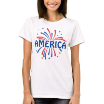 AMERIKA Patriottisch Vuurwerk juli 4e T-shirt