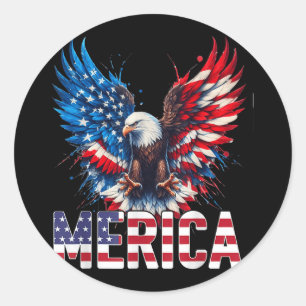 Amerika - Patriottische Amerikaanse Adelaar van de Ronde Sticker
