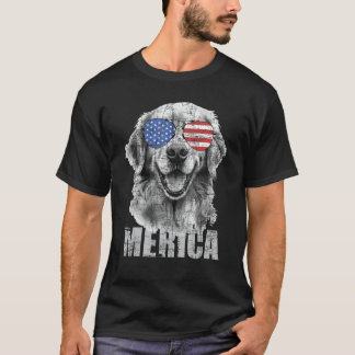 Amerika - Patriottische Amerikaanse vlag Golden Re T-shirt
