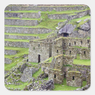Amerika, Peru, Machu PIcchu. De oude 2 Vierkante Sticker