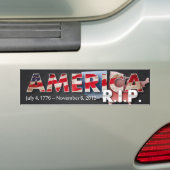 Amerika: R.I.P. Bumpersticker (metaalgrunge) (Op auto)