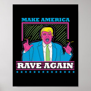 Amerika rave weer grappig Trump edm Shirt 1 Poster