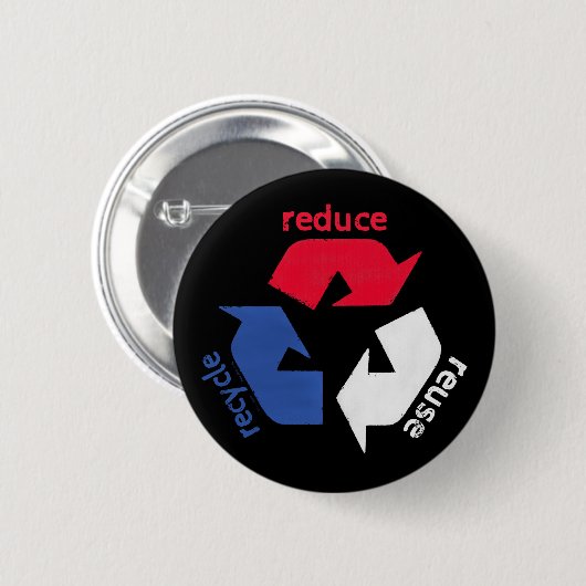 Amerika Recyclen Ronde Button 5,7 Cm (Voorkant /achterkant)