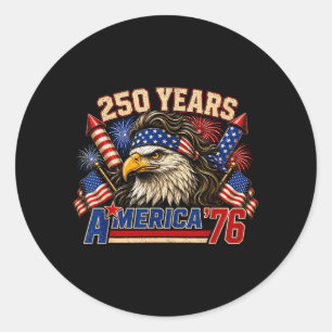 Amerika Retro 250 Jaar Jubileum VS 1776-2026 Ronde Sticker