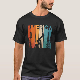 Amerika Retro Roughneck Oil Rig Workers Olie T-shirt
