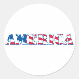 Amerika Ronde Sticker
