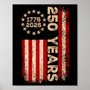 Amerika Semiquincentennial 4 juli 2026 250 Jaar O Poster