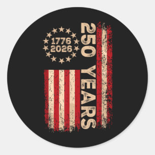 Amerika Semiquincentennial 4 juli 2026 250 Jaar O Ronde Sticker