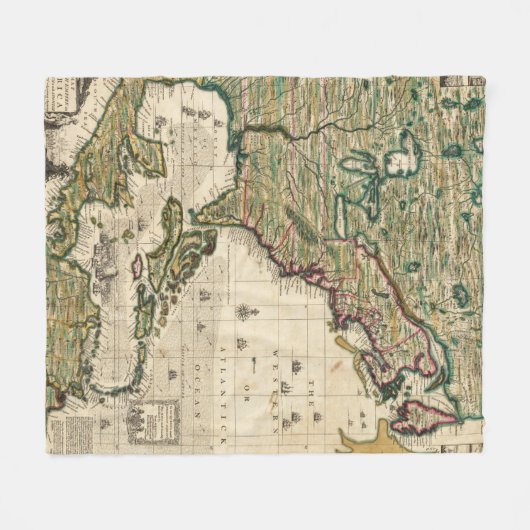 Amerika Septentrionalis Fleece Deken (Voorkant (Horizontaal))