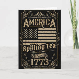 Amerika Sinds 1773 Thee Morsen 4 juli Cadeau  Kaart