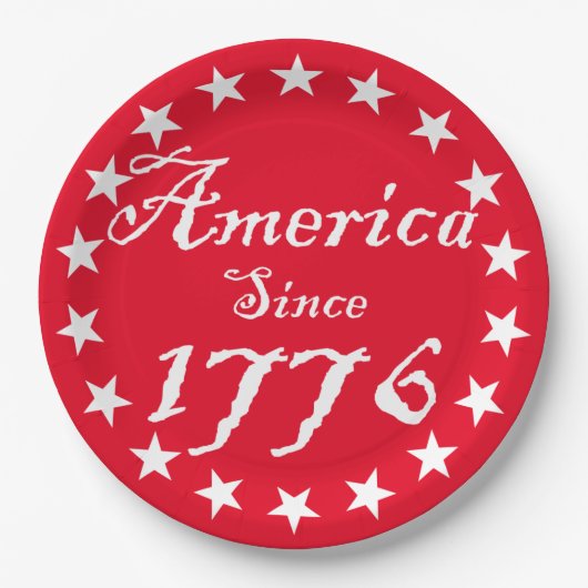Amerika sinds 1776 papieren bordje (Voorkant)