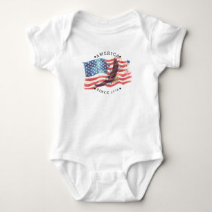 Amerika sinds 1776 Waterverf Vlag/Adelaar/S. Ster Romper
