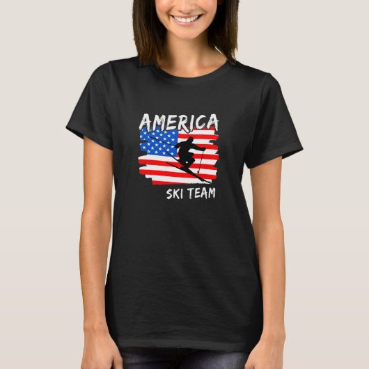Amerika Ski T-Shirt (Voorkant)