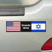 Amerika staat met Israël Bumpersticker (Op auto)