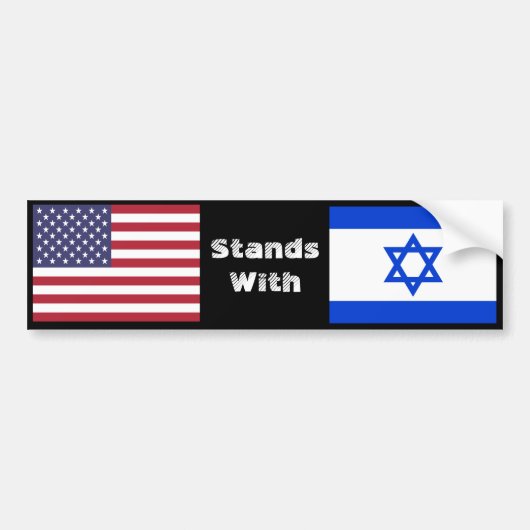 Amerika staat met Israël Bumpersticker (Voorkant)