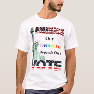 AMERIKA STEM Onze democratie hangt ervan af T-shirt