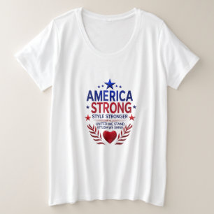Amerika Sterk Plus Size T-shirt