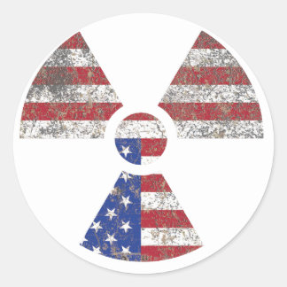 Amerika Stralingswaarschuwing Ronde Sticker