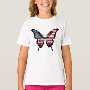 Amerika Swallowtail Vlinder Vlag Sticker T-shirt