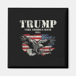 Amerika Terug Amerikaanse vlag Trump 2024 Mannen V Magneet