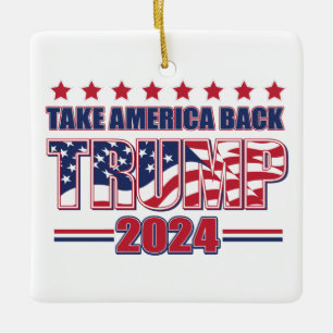 Amerika terug Trump 2024 Keramisch Ornament