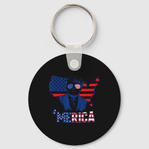 Amerika Trump 4 juli Trump Amerikaanse vlag Mannen Sleutelhanger